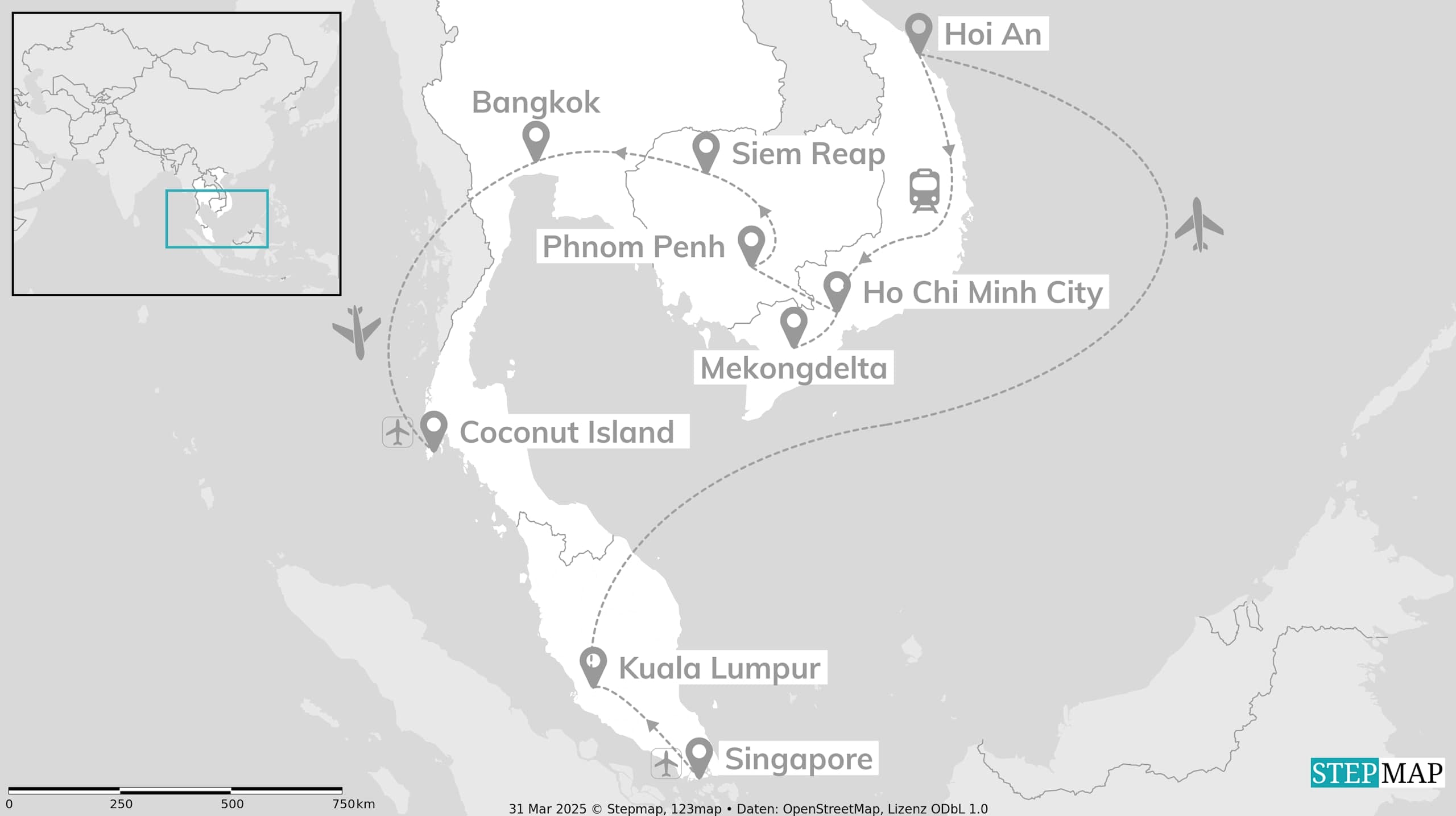 Five Asian countries: From Singapore to the Mekong and Thailand